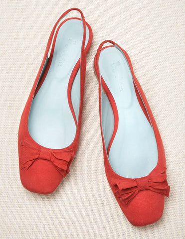 Suede Bow Slingbacks